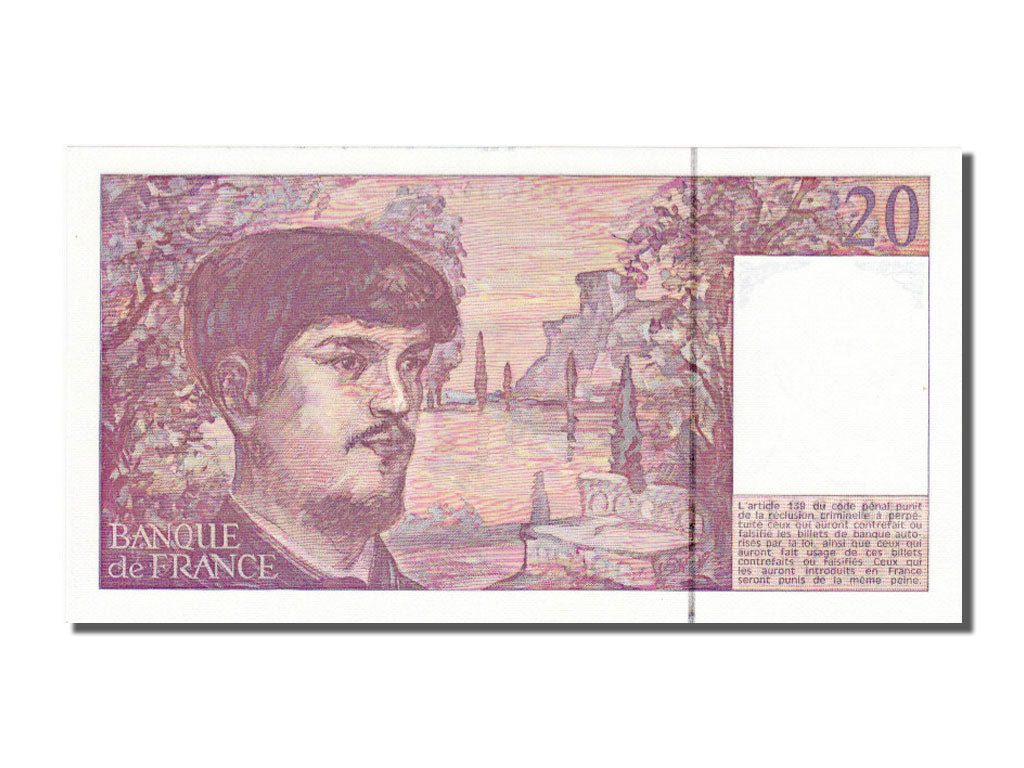 France, 20 Francs, 20 F 1980-1997 ''Debussy'', 1991, KM #151e, UNC(65-70),...