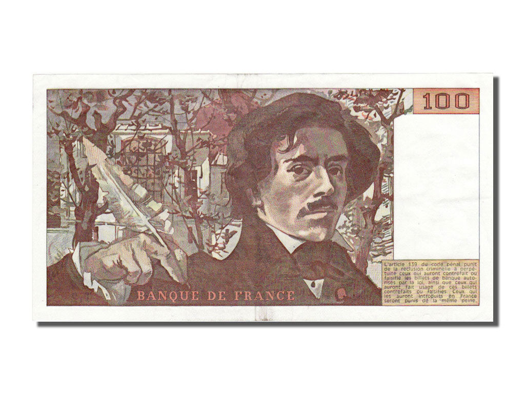 France, 100 Francs, 100 F 1978-1995 ''Delacroix'', 1978, KM #153, AU(55-58),...