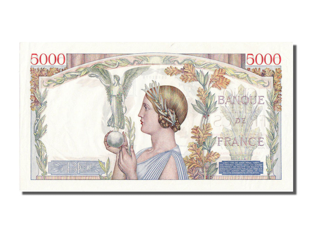 Banknote, France, 5000 Francs, 5 000 F 1934-1944 ''Victoire'', 1939, 1939-07-20