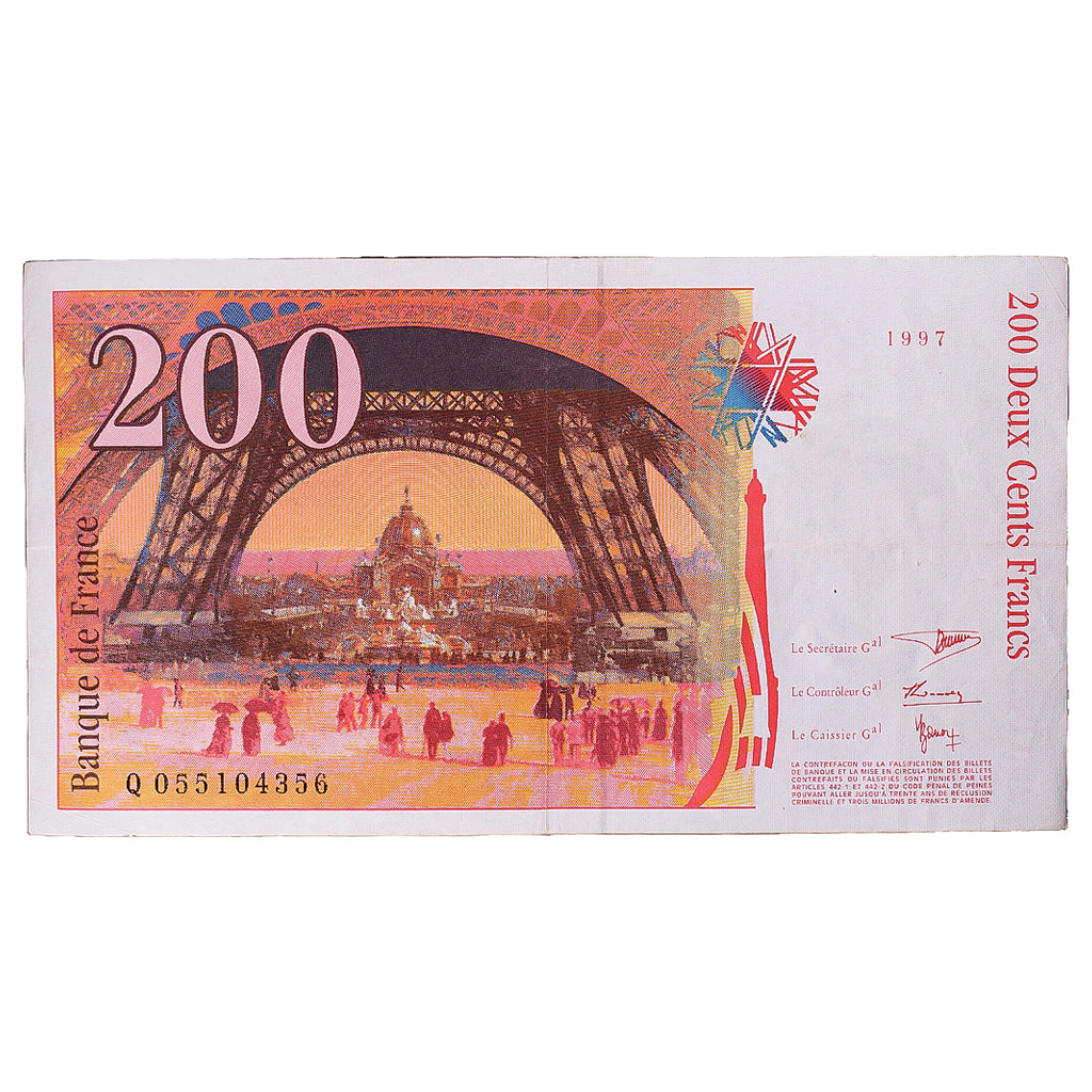 Francia, 200 Francs, Eiffel, 1997, Q055104356, BC, Fayette:75.4b, KM:159b