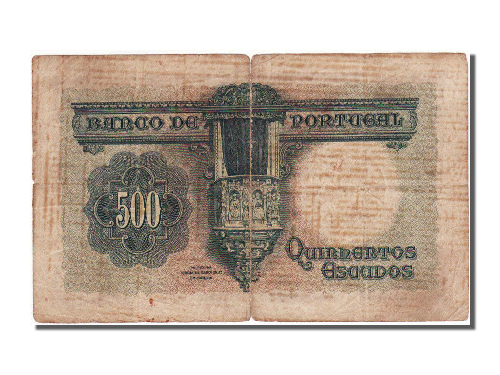 Banknote, Portugal, 500 Escudos, 1942, VF(30-35)