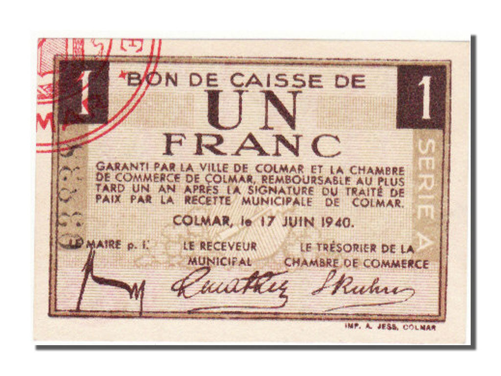 Banknote, 1 Franc, 1940, France, UNC(65-70)