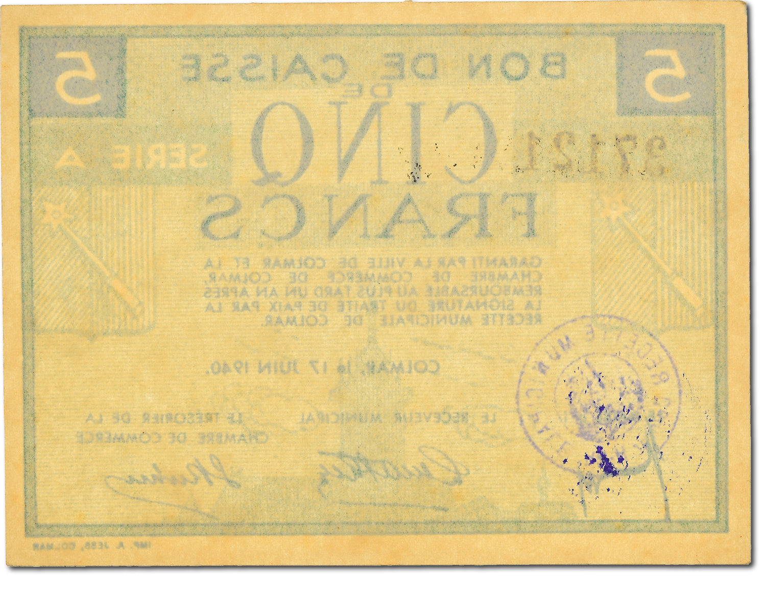 Biljet, 5 Francs, 1940, Frankrijk, NIEUW