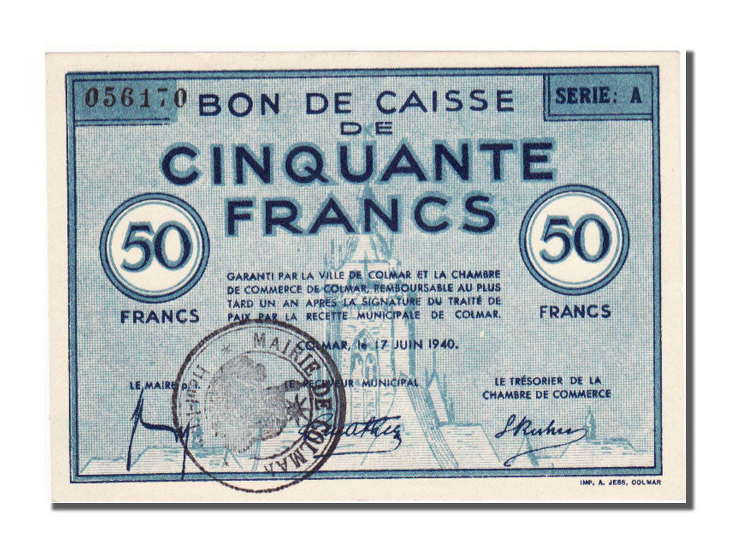 Geldschein, Frankreich, 50 Francs, 1940, UNZ