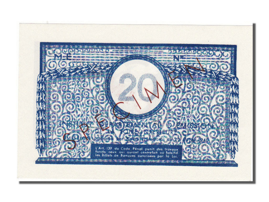 Banknote, 20 Francs, 1940, France, UNC(65-70)