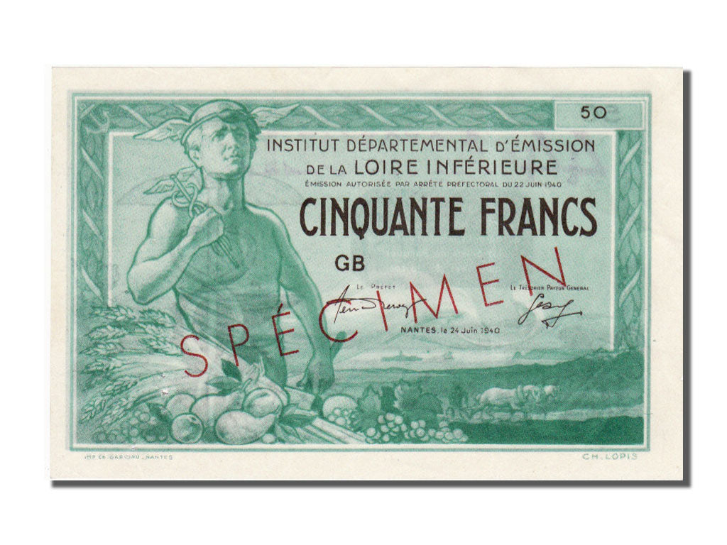 FRANCE, 50 Francs, 50 Francs, 1940, 1940-06-24, UNC(60-62)