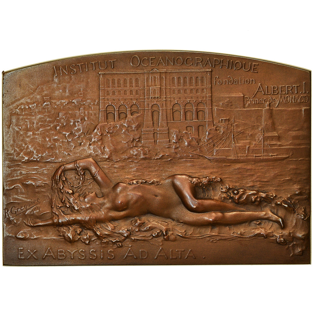 Monaco, Medal, Musée Océanographique, 1909, Grégoire, MS(64), Bronze
