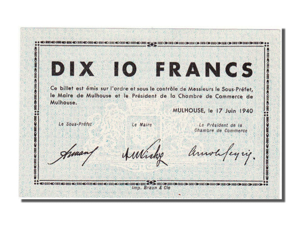 Biljet, 10 Francs, 1940, Frankrijk, NIEUW