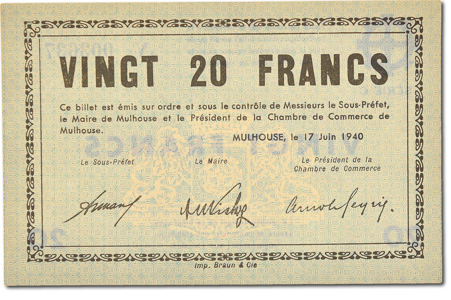 Banknote, 20 Francs, 1940, France, UNC(65-70)