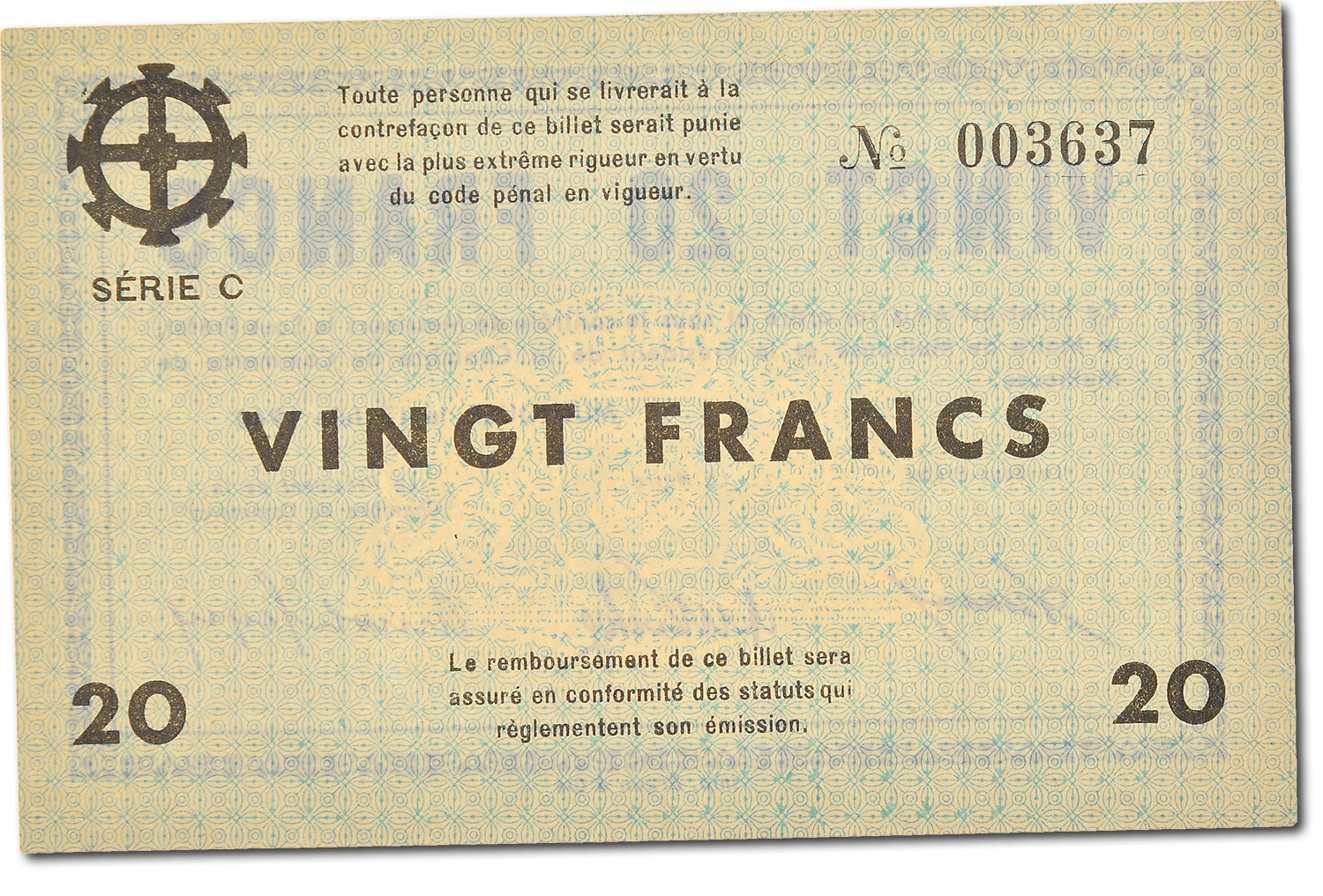 Banknote, 20 Francs, 1940, France, UNC(65-70)