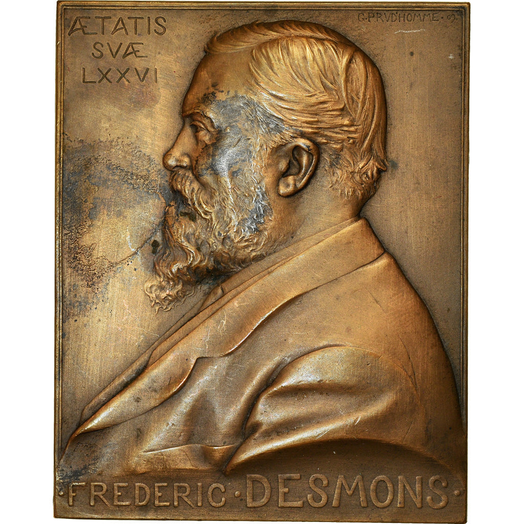 Francia, medaglia, Masonic, Sénateur Desmons, Grand Orient de France, 1909