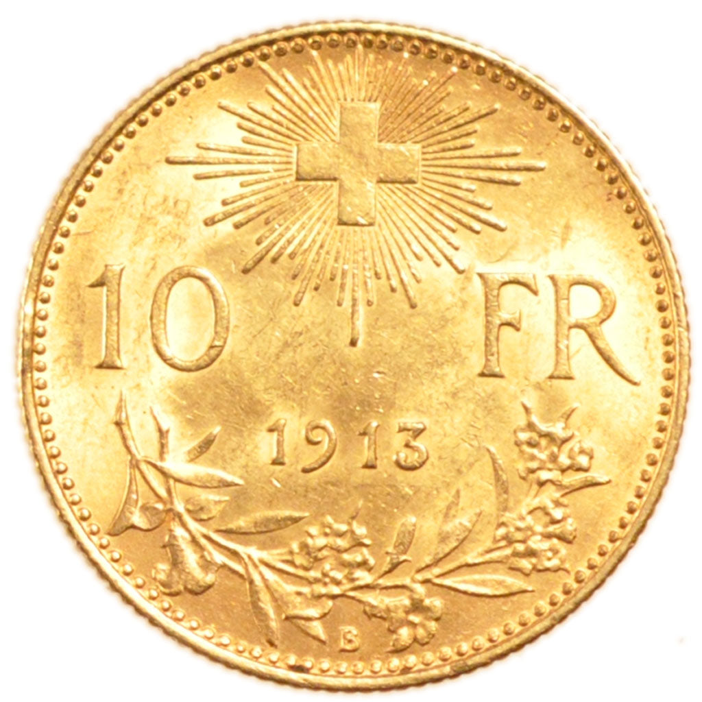 Svizzera, 10 Francs, 1913, Bern, SPL-, Oro