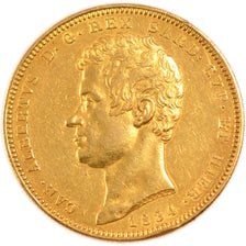 Italy, 100 Lires, 1834, Gênes, AU(55-58), Gold, 32.20