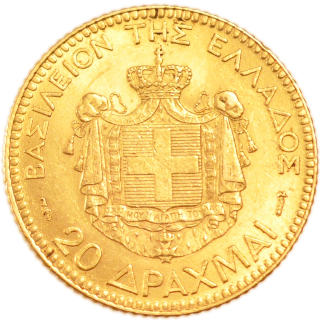 Greece, 20 Drachmes, 1884, Paris, MS(60-62), Gold, 6.50