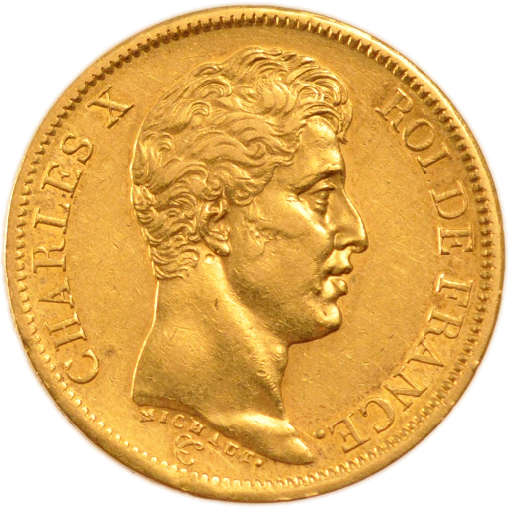 FRANCE, Charles X, 40 Francs, 1824, Paris, EF(40-45), Gold, Gadoury #1105, 12.90