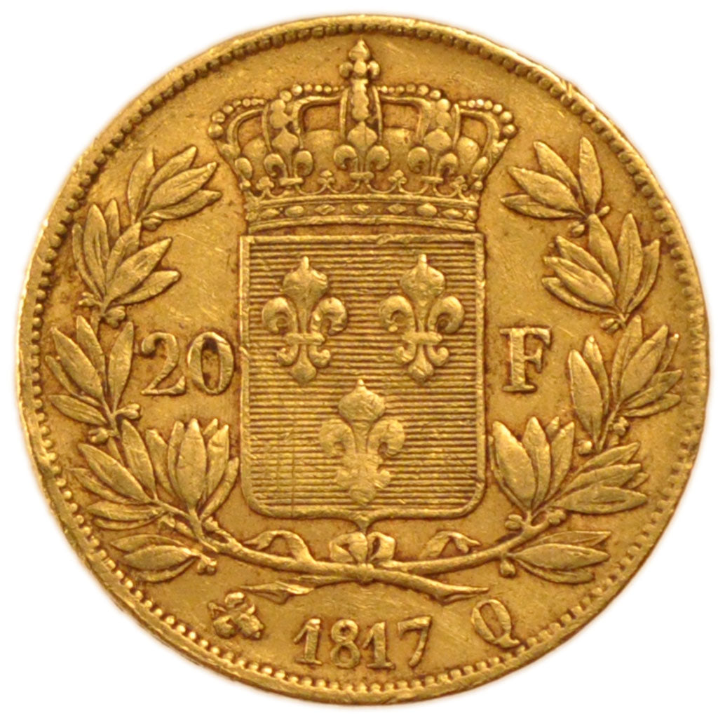 Louis XVIII, 20 Francs or Buste nu
