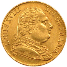 FRANCE, 20 Francs, 1815, London, AU(55-58), Gold, Gadoury #1027, 6.50