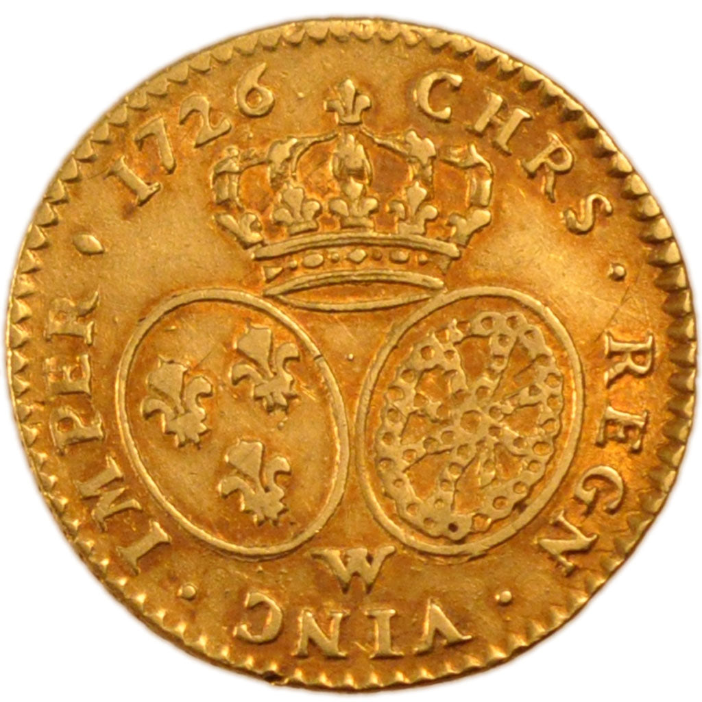 FRANCE, 1/2 Louis d'or aux lunettes, Louis d'Or, 1726, Lille, EF(40-45), Gold,..