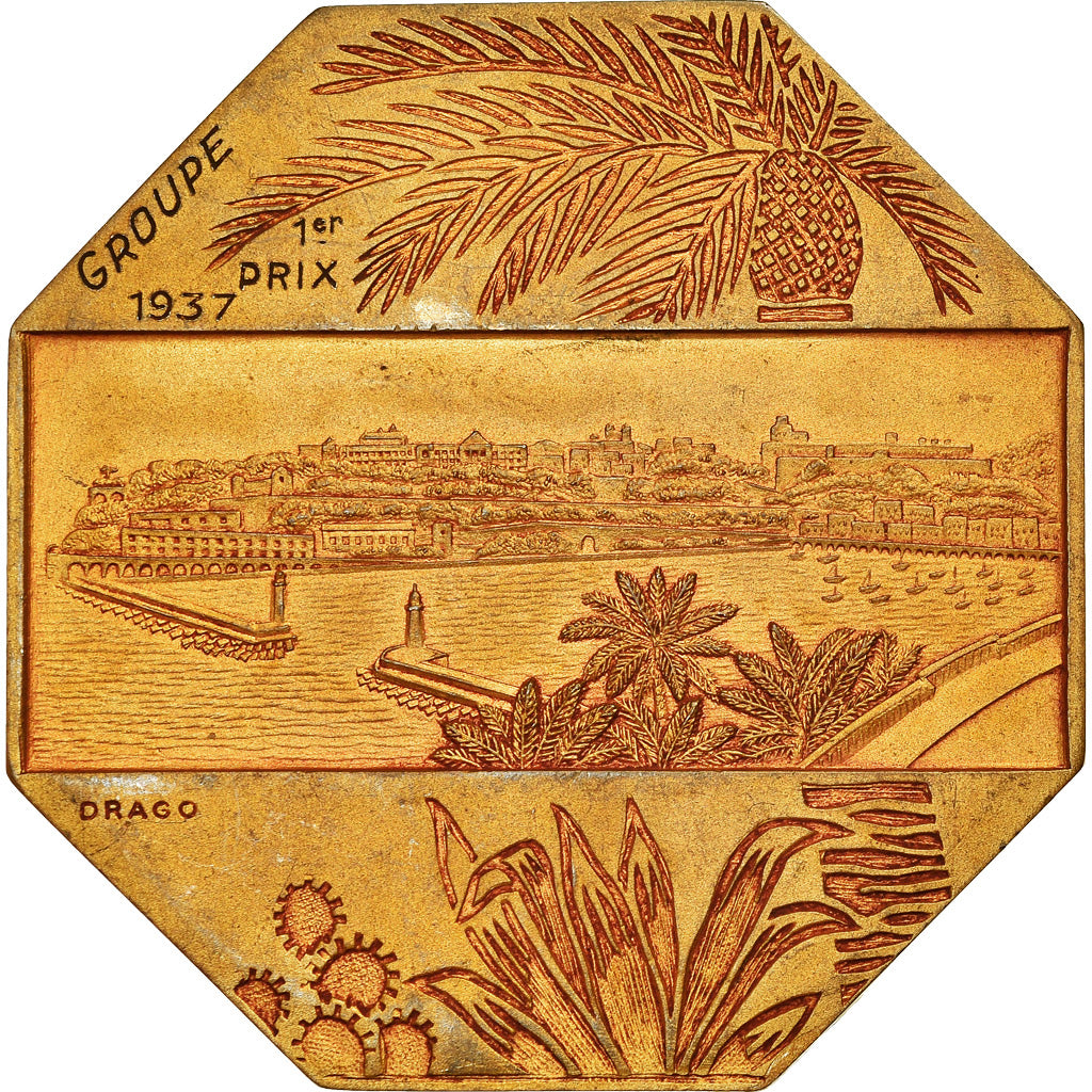 Monaco, Médaille, Société Canine de Monaco, 1937, Drago, SUP, Gilt Bronze