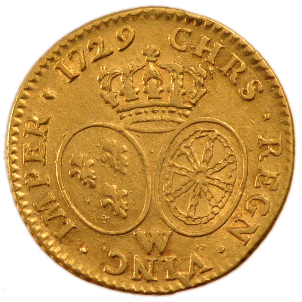 FRANCE, Louis d'or aux lunettes, Louis D'or, 1729, Lille, KM #489.22,...