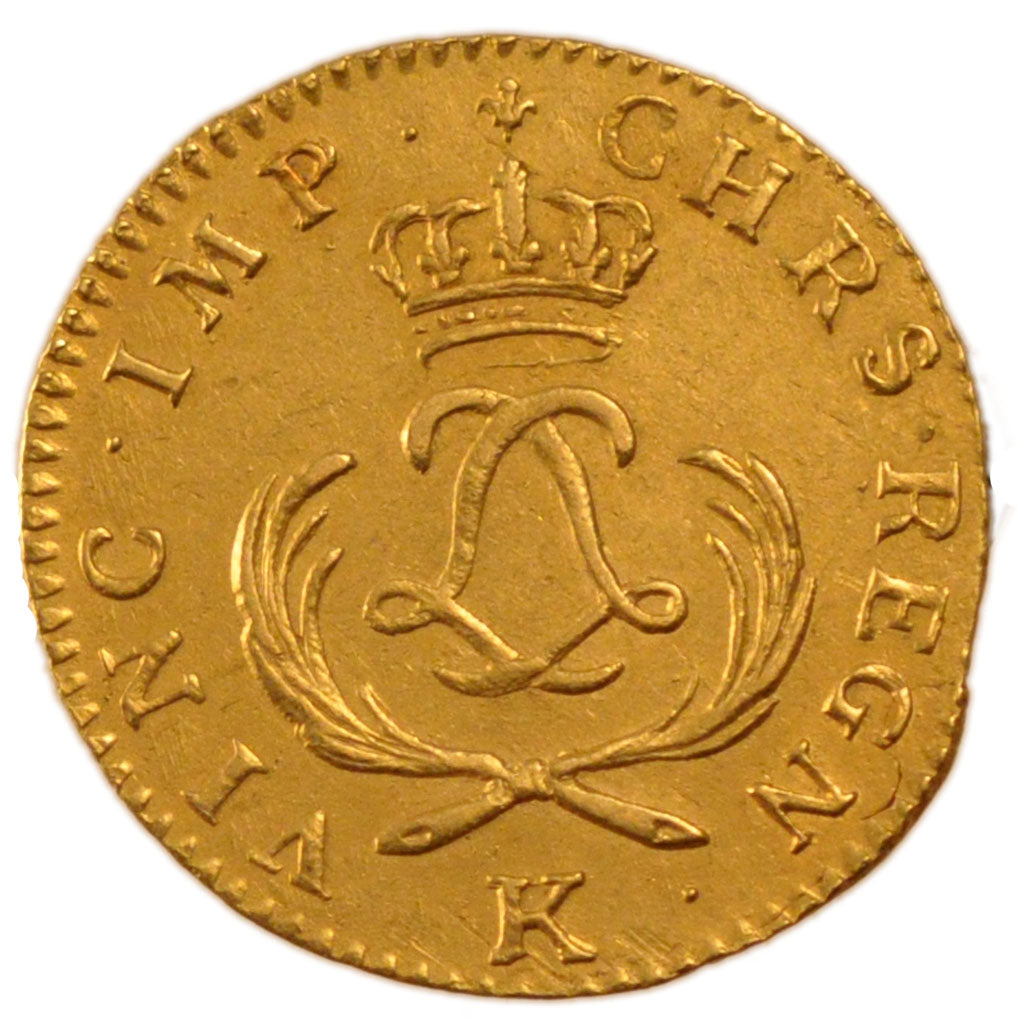FRANCE, Louis d'Or, 1723, Bordeaux, AU(55-58), Gold, Gadoury #338, 6.50