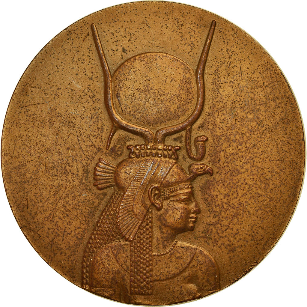 France, Medal, Unesco-Philae, Pharaon, 1975, Leognany, AU(50-53), Bronze