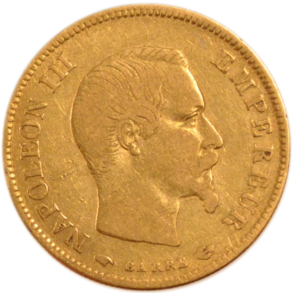 FRANCE, Napoléon III, 10 Francs, 1856, Paris, VF(30-35), Gold, Gadoury #1014, 3.