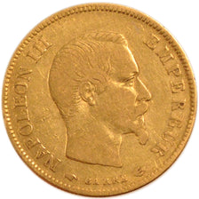 FRANCE, Napoléon III, 10 Francs, 1856, Paris, VF(30-35), Gold, Gadoury #1014, 3.