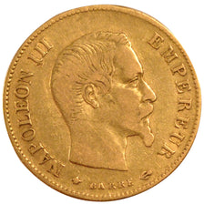 Francia, Napoleon III, Napoléon III, 10 Francs, 1858, Strasbourg, MB+, Oro,...