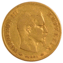 Francia, Napoleon III, Napoléon III, 10 Francs, 1859, Paris, MB+, Oro, Gadou...
