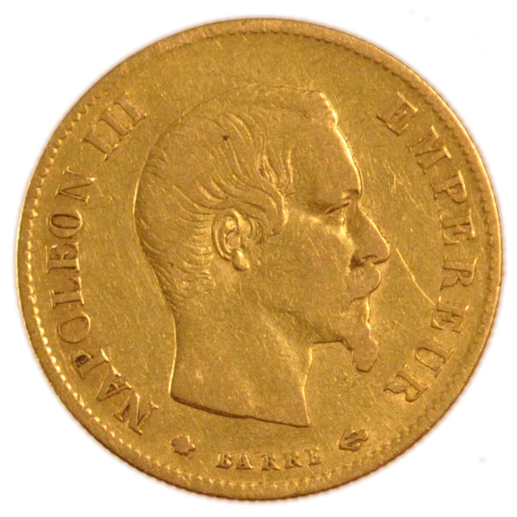 FRANCE, Napoléon III, 10 Francs, 1859, Strasbourg, VF(30-35), Gold, Gadoury #...