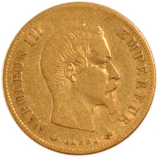 FRANCE, Napoléon III, 10 Francs, 1860, Strasbourg, VF(30-35), Gold, Gadoury #...