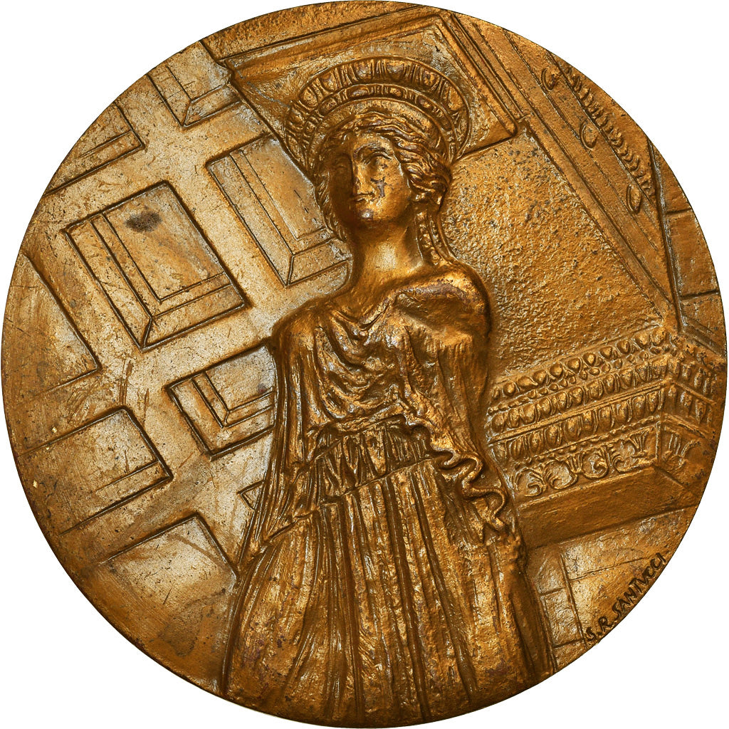 France, Medal, Unesco, Acropole, Grèce, 1977, Santucci, AU(50-53), Bronze