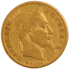FRANCE, Napoléon III, 10 Francs, 1866, Strasbourg, KM #800.2, VF(30-35), Gold, G