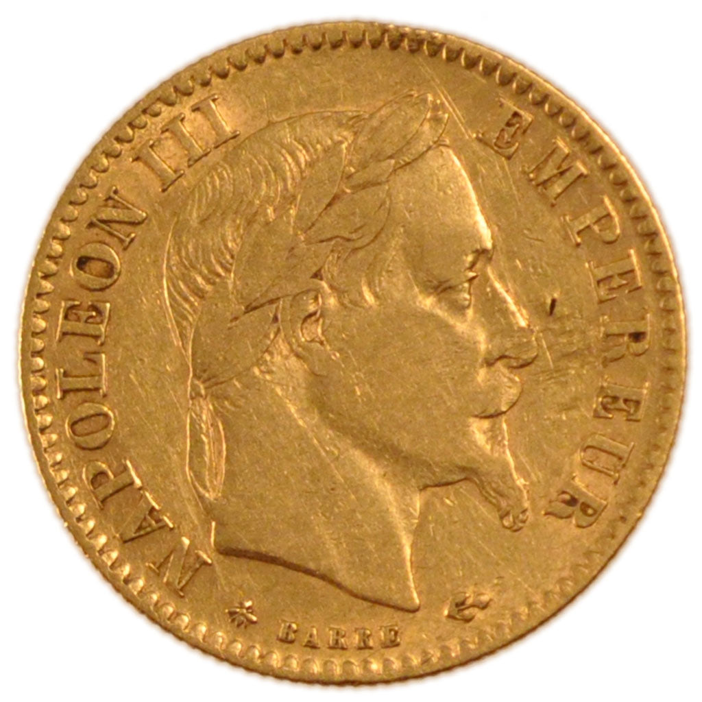Francia, Napoleon III, Napoléon III, 10 Francs, 1868, Paris, MB+, Oro, KM:80...