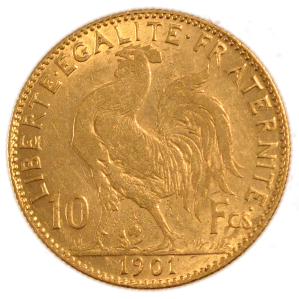 FRANCE, Marianne, 10 Francs, 1901, Paris, AU(50-53), Gold, Gadoury #1017, 3.20