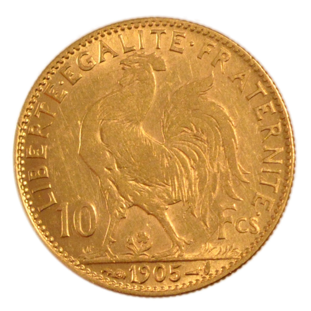 FRANCE, Marianne, 10 Francs, 1905, Paris, KM #846, AU(55-58), Gold, Gadoury...