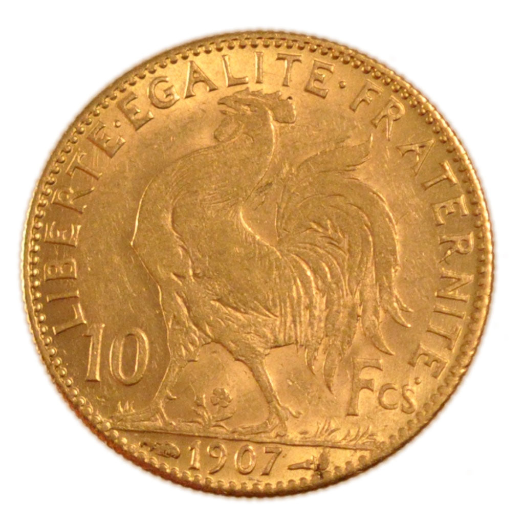 FRANCE, Marianne, 10 Francs, 1907, Paris, KM #846, EF(40-45), Gold, Gadoury...