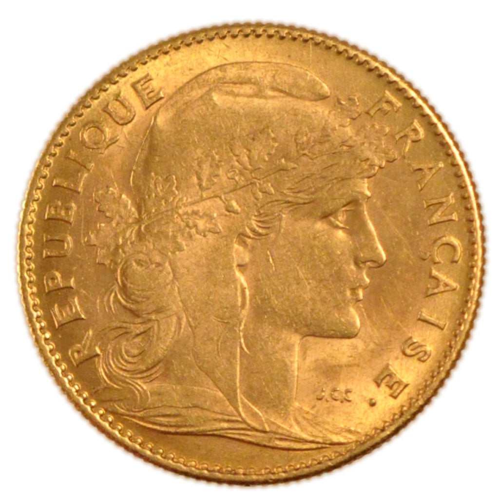 FRANCE, Marianne, 10 Francs, 1910, Paris, AU(50-53), Gold, Gadoury #1017, 3.20