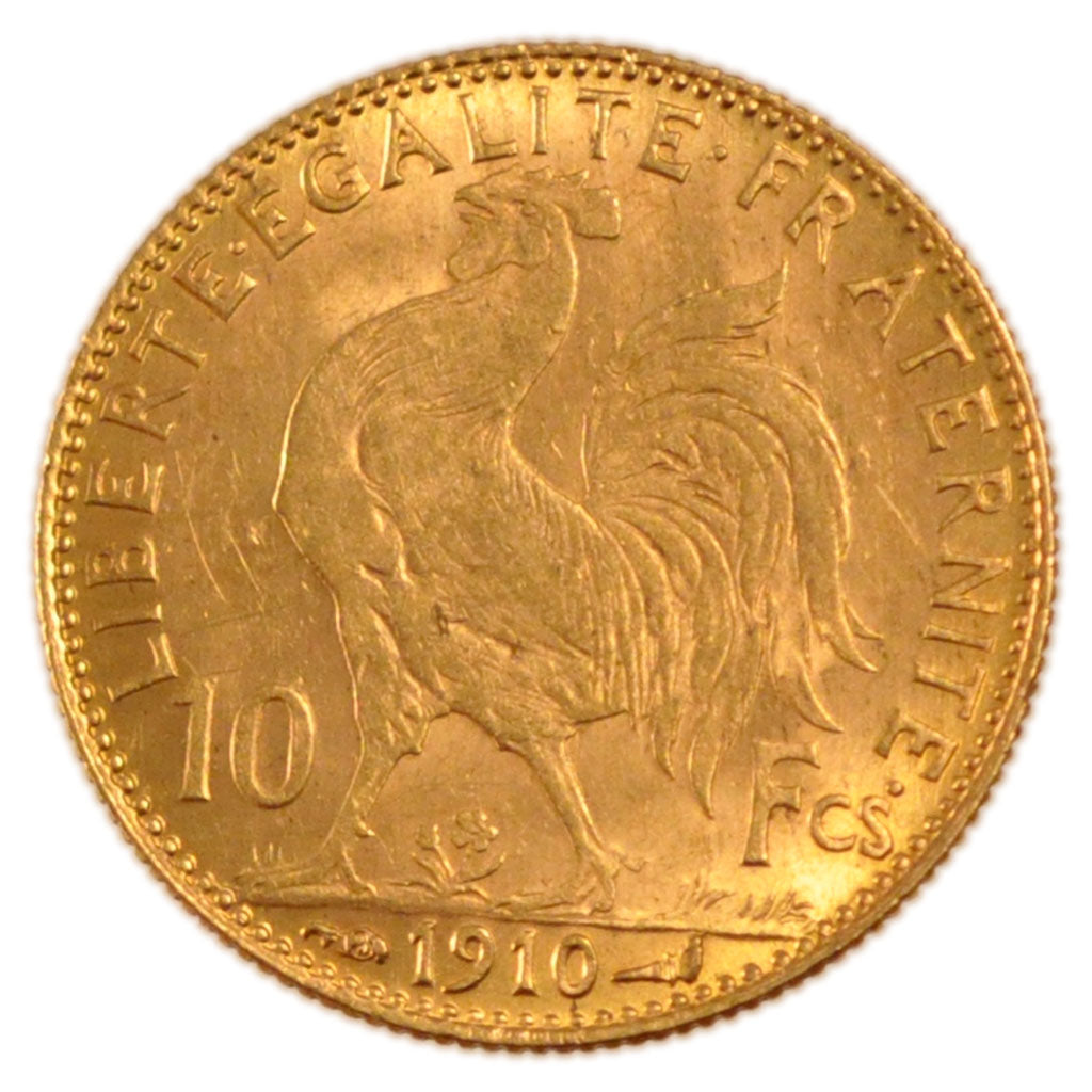 FRANCE, Marianne, 10 Francs, 1910, Paris, AU(50-53), Gold, Gadoury #1017, 3.20