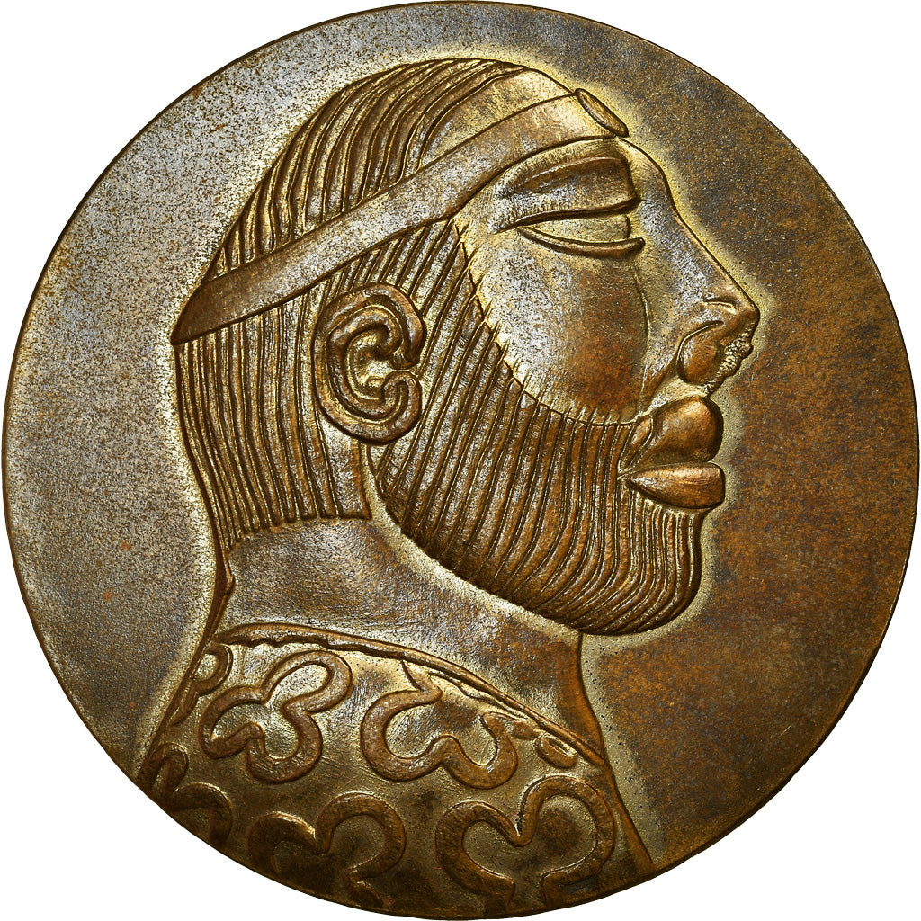 França, Medal, UNESCO, Moenjodaro, Pakistan, 1974, AU(55-58), Bronze