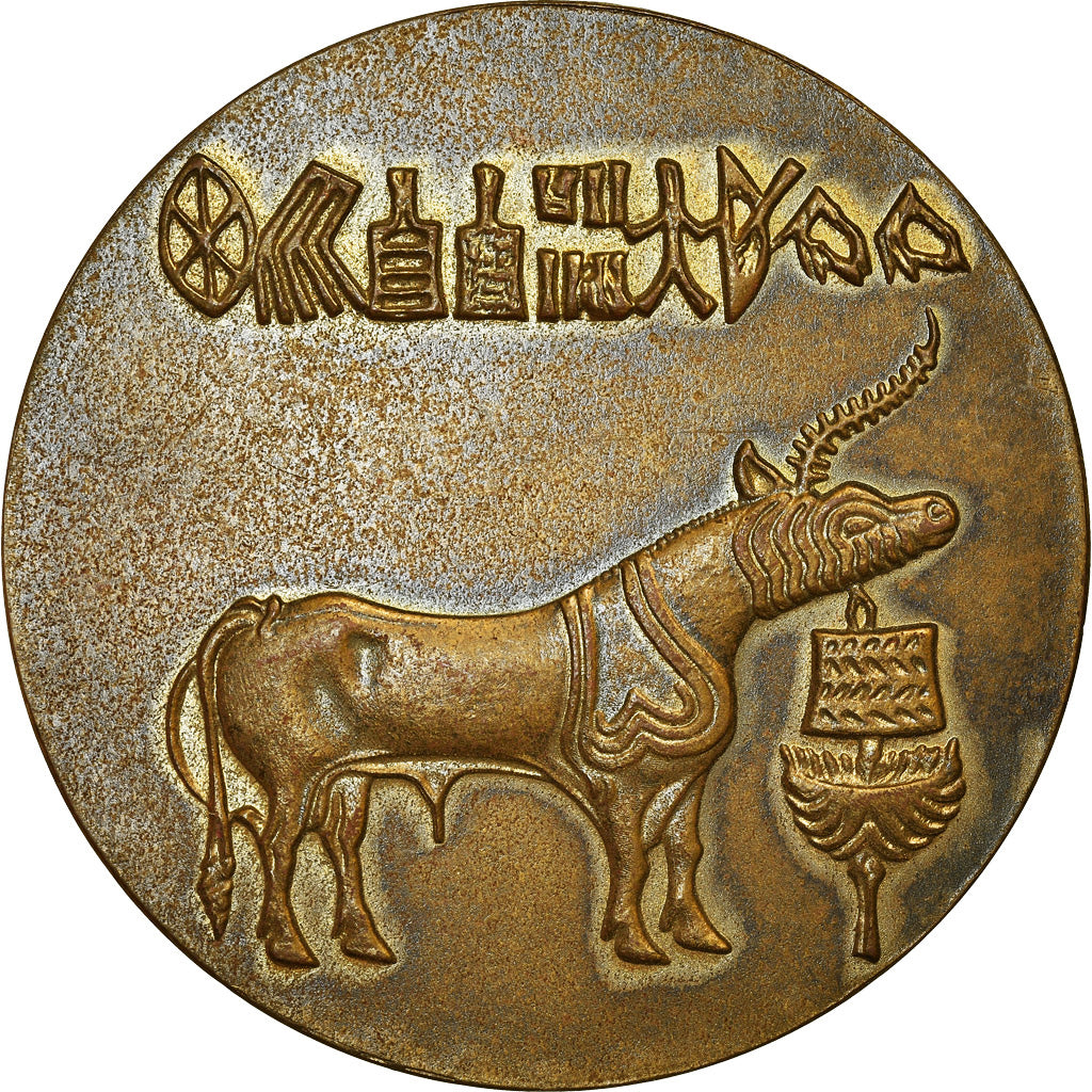 França, Medal, UNESCO, Moenjodaro, Pakistan, 1974, AU(55-58), Bronze