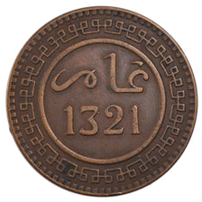 Morocco, 10 Mouzounas, 1903, Berlin, AU(50-53), Bronze, Lecompte #86, 9.80