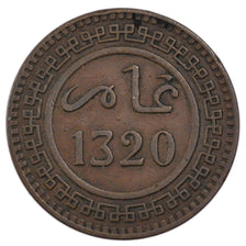 Morocco, 10 Mouzounas, 1902, Berlin, EF(40-45), Bronze, Lecompte #84, 9.80