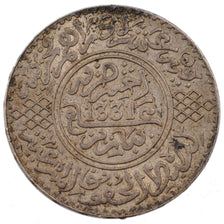 MOROCCO, Rial, 10 Dirhams, 1912, bi-Bariz, KM #33, AU(55-58), Silver, Lecompte..