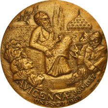 Francia, medaglia, UNESCO, Avicenna, Ibn Sina, 1980, Douek, SPL-, Bronzo dorato