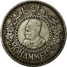 Coin, Morocco, Mohammed V, 500 Francs, 1956, AU(50-53), Silver, Lecompte:293
