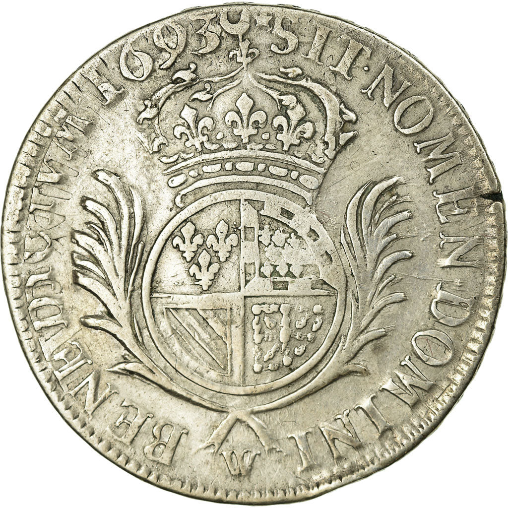 Monnaie, France, Louis XIV, 1/2 Écu de Flandre aux palmes, 1/2 Ecu, 1693