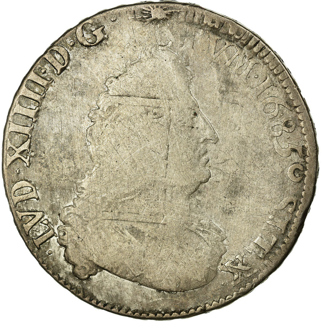 Monnaie, France, Louis XIV, 1/2 Écu de Flandre aux palmes, 1/2 Ecu, 1694