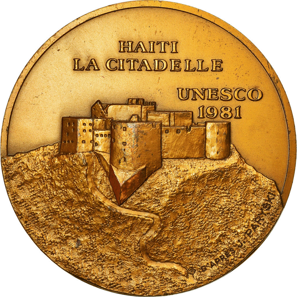 Francia, medalla, UNESCO, La Citadelle, Haiti, 1981, Paryski, MBC+, Bronce